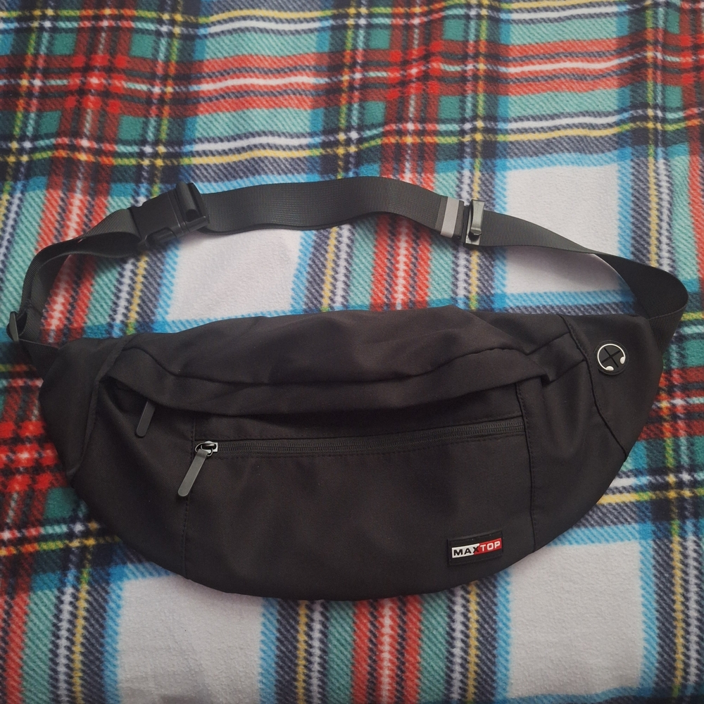 MAXTOP Large Crossbody Fanny Pack with 4-Zipper Pockets (Unisex)